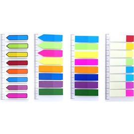 4A 750 Pcs Transparent Sticky Tabs Page Markers, Bright Colors, Writable and Repositionable Arrow Sticky Flags Annotation Book Tabs for Annotating Books, Page Markers for Books, Notebooks, 4A 60237