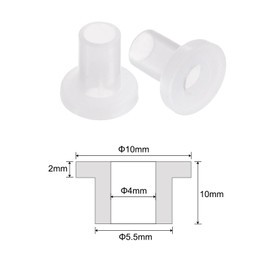 QUARKZMAN Pack of 12 Flanged Plain Bearings Plastic Bushings 4 mm Bore x 5.5 mm Outer Diameter x 10 mm Length Nylon Bushings, White