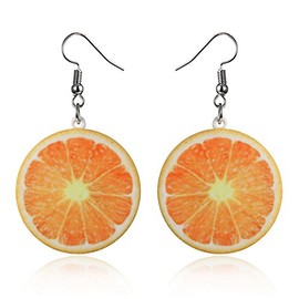 Orange Earrings, Stainless Steel