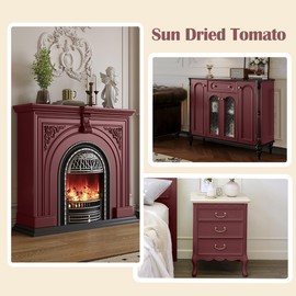 Jungarian Furniture Paint Kit 32oz with Tools - Water-based & Low Odor All-in-One No Sanding - Matte Finish Indoor Outdoor Wood Paint for Cabinets, Doors, Tables and Dressers - Sun Dried Tomato