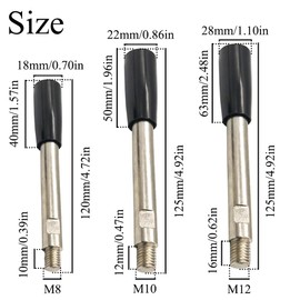 Supertool Clamping Handles M8 Thread 120mm Length Knob Handle Revolving Crank Handle for Lathe Machine, Black