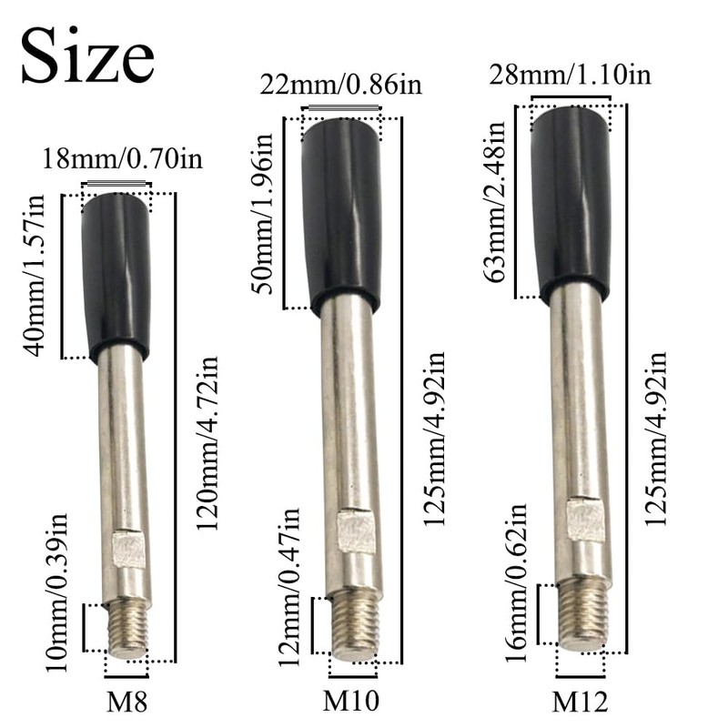 Supertool Clamping Handles M8 Thread 120mm Length Knob Handle Revolving
