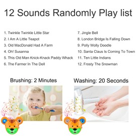 LUXSWAY Cute Animal Toothbrushing Timer for Kids with Musical Volume, 2 Minute Kid Timer for Teeth, 20 Seconds Wash Hand for Kids Training, Rechargeable Colored Led Light Visual- Monkey