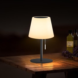 Gewiny Solar Table Lamp for Outside Patio Solar Lamp Outdoor Lamp Waterproof with Light Sensor,Dimmable Warm White+RGB LED Rechargeable Lamps Cordless Battery Operated Table Lamp for Garden、Terrace.