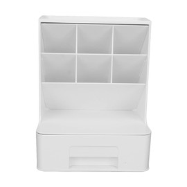 Storage Box Oblique Plug in Design Large Capacity Plastic Pen Holder Organizer Desk Storage Rack Pure White