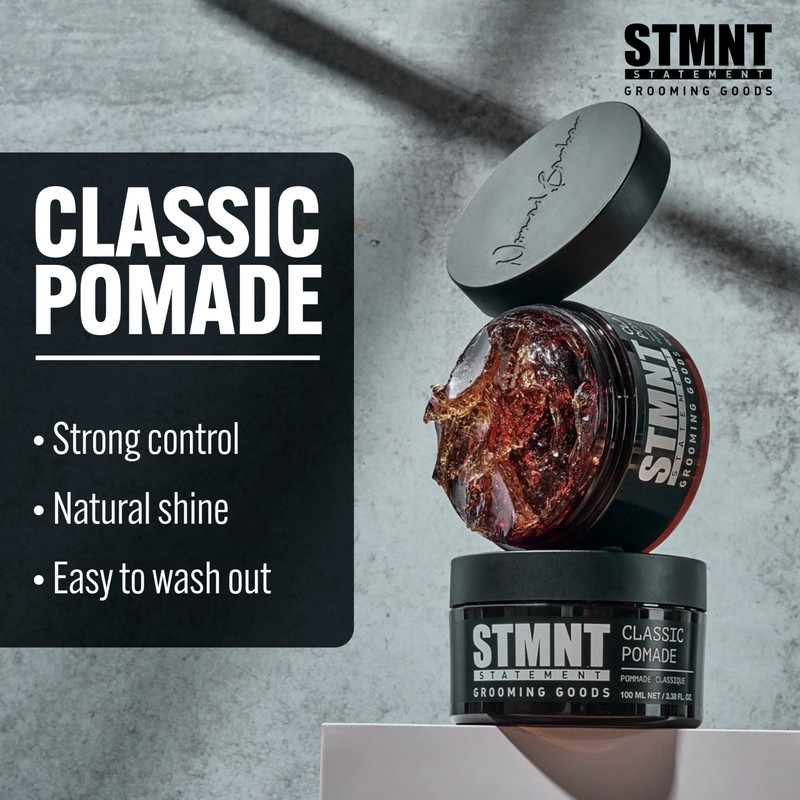 STMNT Grooming Goods Classic Pomade, 3.38 oz | Natural Shine