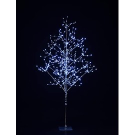 4' Silver Branch Tree Pure White LEDs