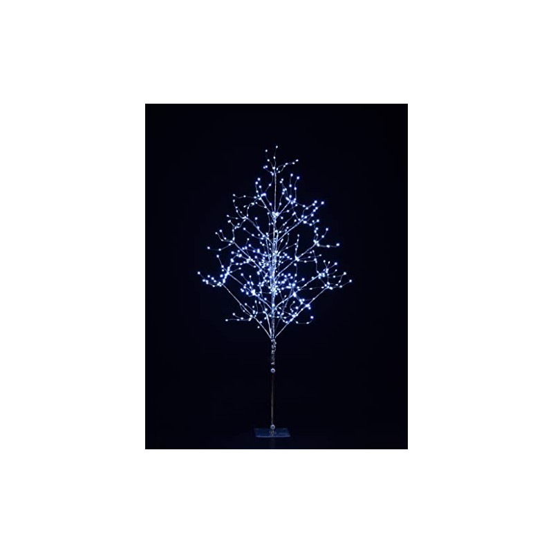 4' Silver Branch Tree Pure White LEDs