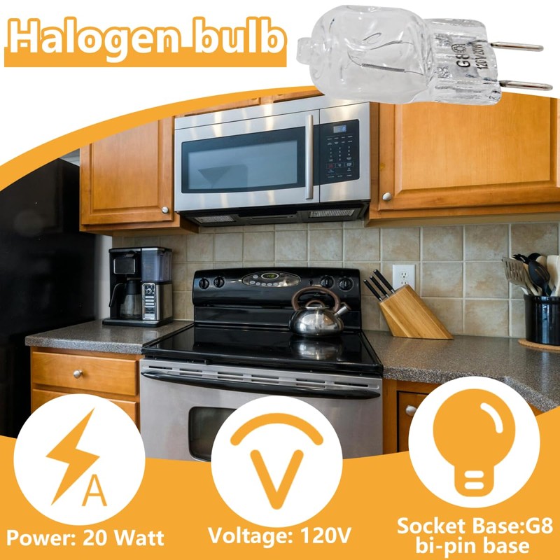 BUTITNOW 10-Pack G8 Halogen Bulbs for GE Microwave - Replacement