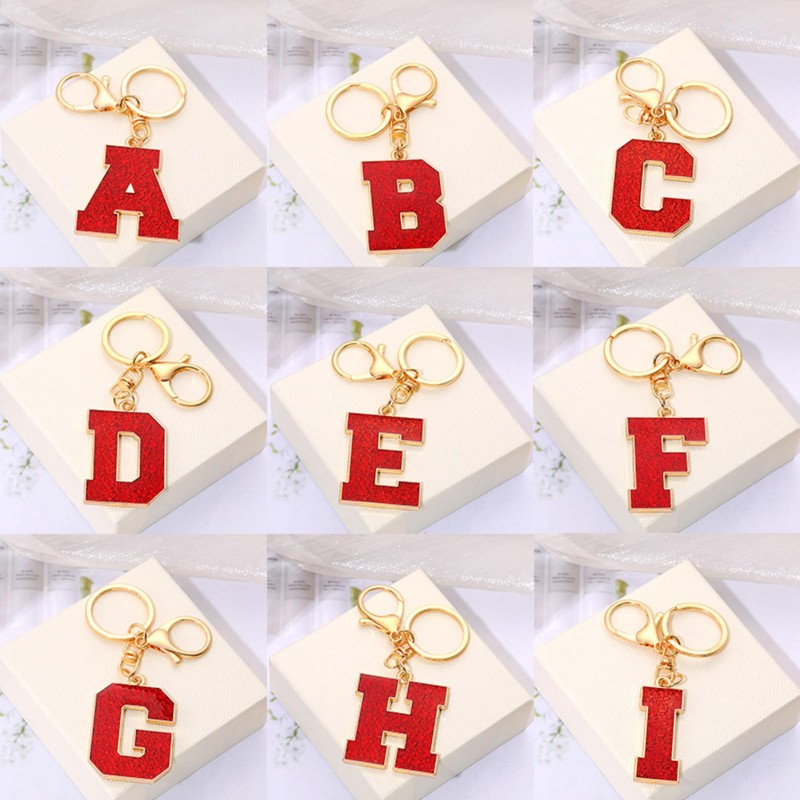 Retui Purple Green Dark Blue Letter A-Z Keychain for Women