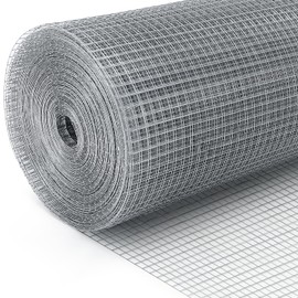 Land Guard Hardware Cloth 1/2 Inch 48inx100.1ft 19 Gauge Square Chicken Wire Fence Mesh Roll Raised Garden Bed Plant Supports Poultry Netting Cage Snake Fence…