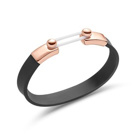 LoveSnap Mindfulness Anxiety Relief and Stress Relief Snap Bracelet - X-Small Size, 100% Silicone Rubber Band with Silver Closure, Includes 5 Shade Bands for Positive Thinking Rosegold Black