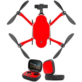 MightySkins Skin Compatible with GoPro Karma Drone Headphones wrap Cover Sticker Skins Solid Red