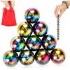 10Pcs Rainbow Hematite Magnetic Stone Kit, DIY Round Polished Magnets