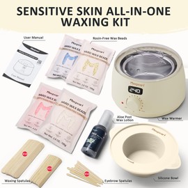 Digital Waxing Kit with Silicone Pot, Easy to Use, Beige