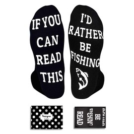 HAPPYPOP Id Rater Be Fishing Socks - Funny Gifts For Fisherman Who Has Everything, Cool Fishing Gifts For Men Women