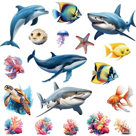WorldBazaar Sea Life Cut Outs Fish School Bulletin Board Decor 50 Pcs Ocean Classroom Decorations for Bulletin Boards Wall Decor Under The Sea Party Supplies