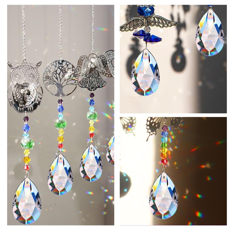 20 Pieces Diamond Shape Hanging Crystals - Suncatcher Crystal, Prism,