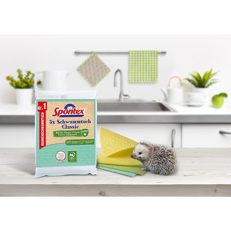 Spontex Classic Sponge Cloth, Pack of 5