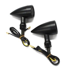 Black Motorcycle LED Turn Signals Red Light Brake Running Tail Lights Bullet