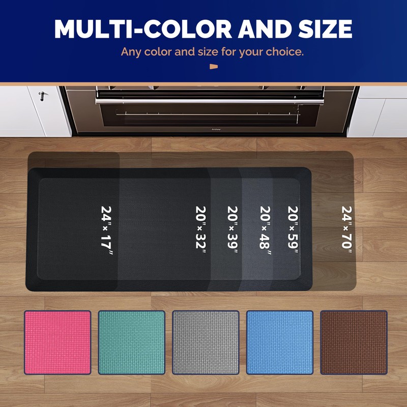FEATOL 2 Packs Anti Fatigue Mat for Kitchen Floor Thick