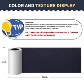 ONine Leather Repair Patch，Leather Repair Tape, 3 x 60 inches Leather Repair Patch for Furniture,Vinyl Repair Kit，Leather Couch Patch，for Sofas, Furniture, Car Seats, Office Chairs(Dark Blue Leather)