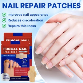 Pack of 42 Mushroom Nail Patches, Multi-Purpose Toenail Pads, Nail Digging Repair Patch, Toenail Correction Patch, for Damaged Nails and Appearance of Discoloured Nails