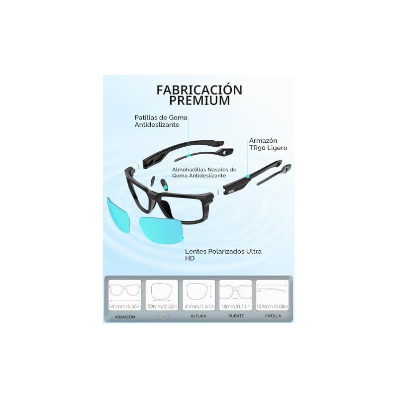 ATTCL Gafas de sol para hombre, polarizadas, deportivas, gafas de