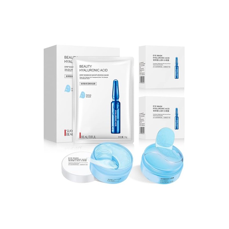 2PCS Parches para Ojos con Ácido Hialurónico (60 piezas) y