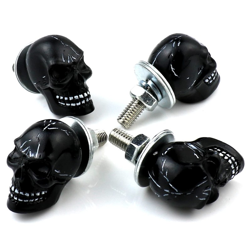 Bashineng Skull License Plate Screw 4 Pack Universal Cars Truck