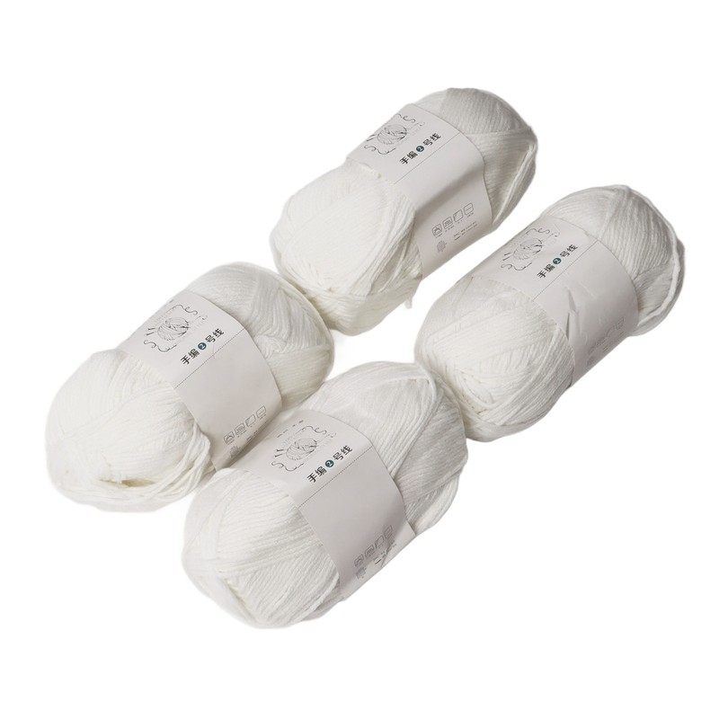4Pcs Cotton Yarn 3mm Pure Elegant Color Soft Elastic Skin