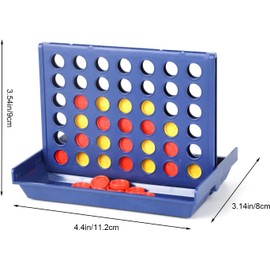 DERAYEE 4 wins, travel and pocket games, board game, four wins game for children, 2 players from 6 years (blue)