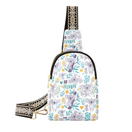 Sling Bag For Women-Cute Koala Bears Floral,Small Crossbody Backpack，Travel Hiking Chest Bag Daypack