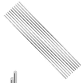 Eowpower 10 Pieces 2 X 200 mm 304 Stainless Steel Round Shaft Rods for Model, Lathe Bar Stock, RC Airplane