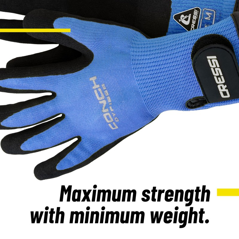 Cressi Conch Dyfiber Gloves, Blue, 2XL