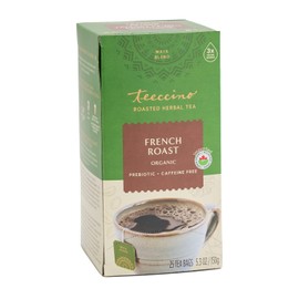 Teeccino Herbal Tea – French Roast – Rich & Roasted Herbal Tea That’s Caffeine Free & Prebiotic for Natural Energy, Coffee Alternative, 25 Tea Bags