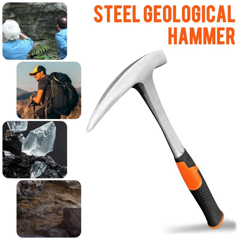 Rock Pick Hammer-31oz Geology Hammer with Ergonomic Handle – Stone