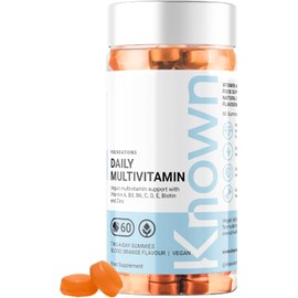 Known Tasty Daily Multivitamin Gummies - Supports Immune Health & Energy - Natural Blood Orange Flavour - 60 Vegan Gummies, 1 Month Supply