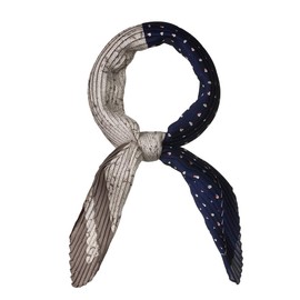 Allegra K Women's Pleated Scarf, Neckerchief, Paisley, Neck Scarf, Color Block, Bandana, Hair Ornament, blue (navy blue)