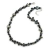 Avalaya Black Sea Shell and Glass Bead Necklace - 50cm