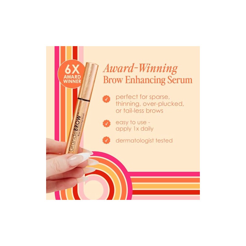 Grande Cosmetics GrandeBROW Brow Enhancing Serum, 8 Week Starter Supply,