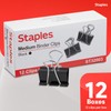 Staples Medium Binder Clips, 0.63" Capacity, Black, 144 Clips/Pack (ST32003)