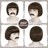 Dark Brown Bowl Cut Wig Short Mushroom Wigs for Men
