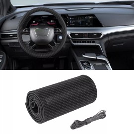 CHUSYYRAY 15" Black Genuine Leather Car Steering Wheel Cover For LEXUS IS300 LS460 IS350