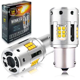 WENLE Short Type S25 Single BAU15S 150 Degree Pin LED Turn Signal, Amber/Orange, Built-in Canceller, Cooling Fan, High Brightness 1919CSP Chip, Built-in High Fla Prevention Resistor (Indicator