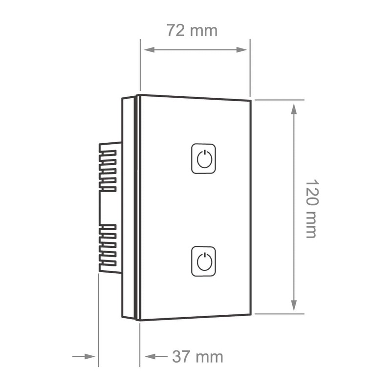 Tecnolite Connect - Apagador Inteligente Táctil WiFi 2 Circuitos, Requiere