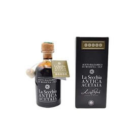 La Secchia - Aceto Balsamico di Modena IGP Italy "Five Stars", Aged in Small Barrels of Twenty Different Types of Wood, High Density, 250 ml Bottle with Cork Dosing Cap, Traditional Balsamic Vinegar