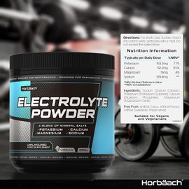 Electrolytes Powder 250g | Keto & Fasting Electrolyes Drink | No Sugar Added - Unflavoured | with Potassium, Calcium, Magnesium & Sodium | by Horbaach
