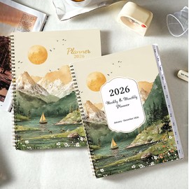 2026 Planner - 2026 Planner Weekly and Monthly, January 2026 - December 2026, 8.5''x11'', Weekly Monthly Planners with Printed Tabs, Inner Pocket