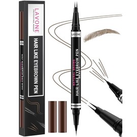 Eyebrow Pencil, 2-in-1 Waterproof Eyebrow Pen, with 2 Tip Microblading Eyebrow Pencil and Ultra-Precise Brow Pencil, with Eyebrow Brush, Eyebrow Pencils for Women, Natural Hair-Like Brows - Taupe